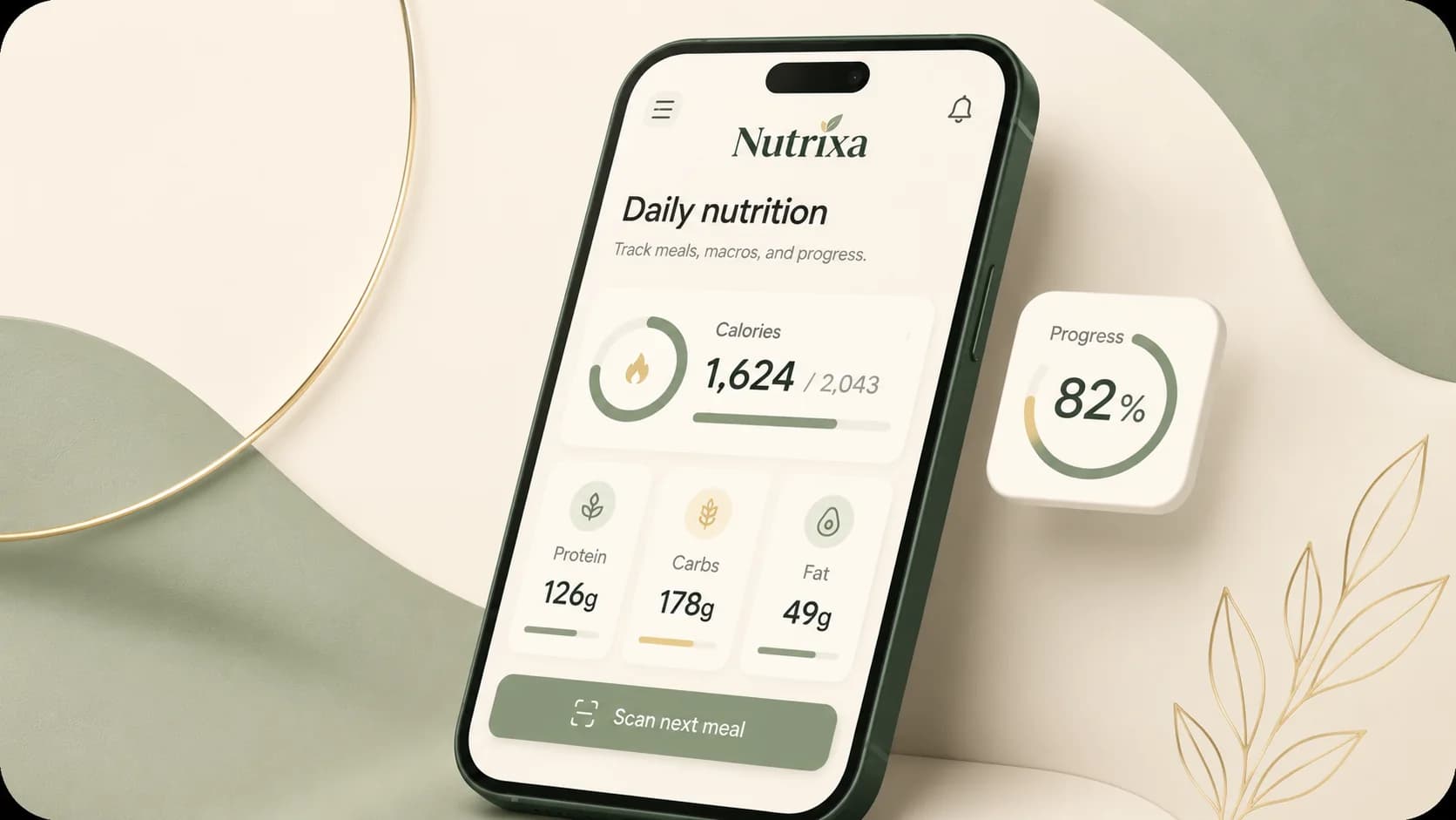 Nutrixa: Calorie Tracker dashboard preview